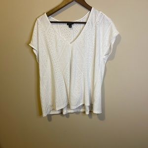 Torrid White Embroidery Top